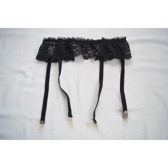 Vintage Christian Dior Intimates Black Lace Garter One Size Small - Picture 1 of 3